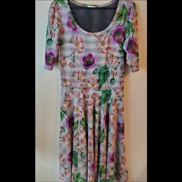 LuLaRoe Dresses & Skirts - Lularoe Nicole Floral Purple Tropical Boho Dress